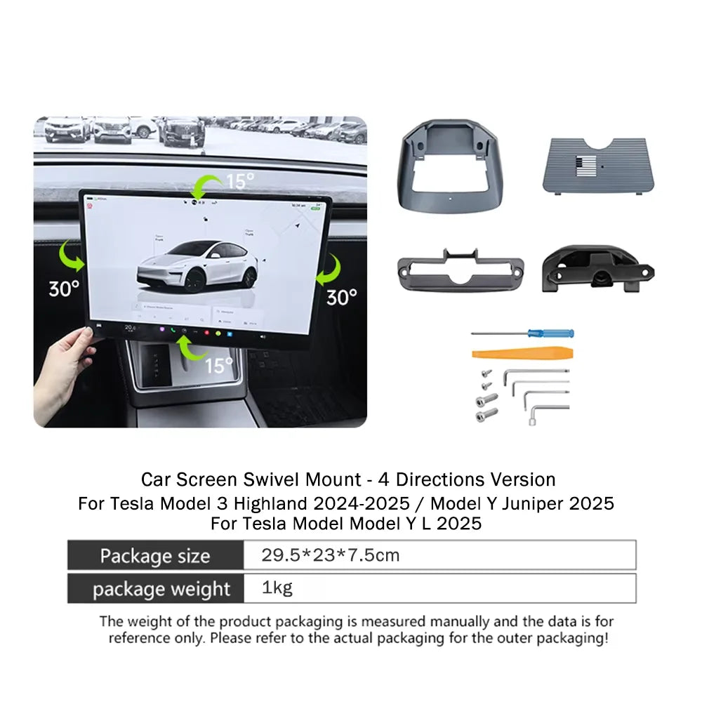 Schwenkbare Touchscreen-Halterung für Tesla Model 3 Highland / Model Y Juniper