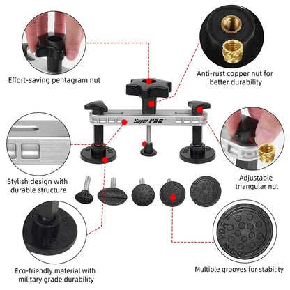 Paintless Dent Repair Kit with T-Bar & Slide Hammer