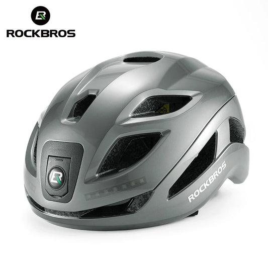 ROCKBROS Rechargeable Cycling Helmet with Front and Rear Light