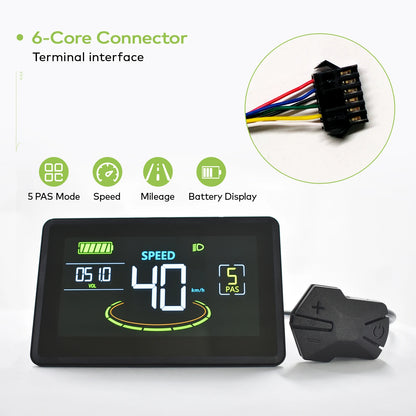 Electric Bike LCD Cycle Computer Digital Multi-Colour Speedometer Display