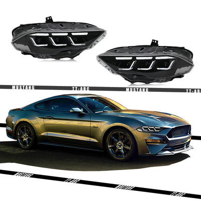 Ford Mustang 2018-2022 Full LED Headlight Assembly with Lighting Control