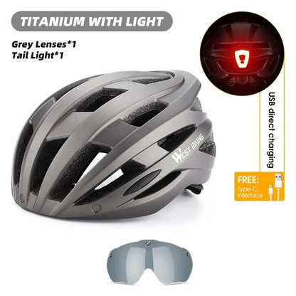 WEST BIKING LED-Licht-Fahrradhelm