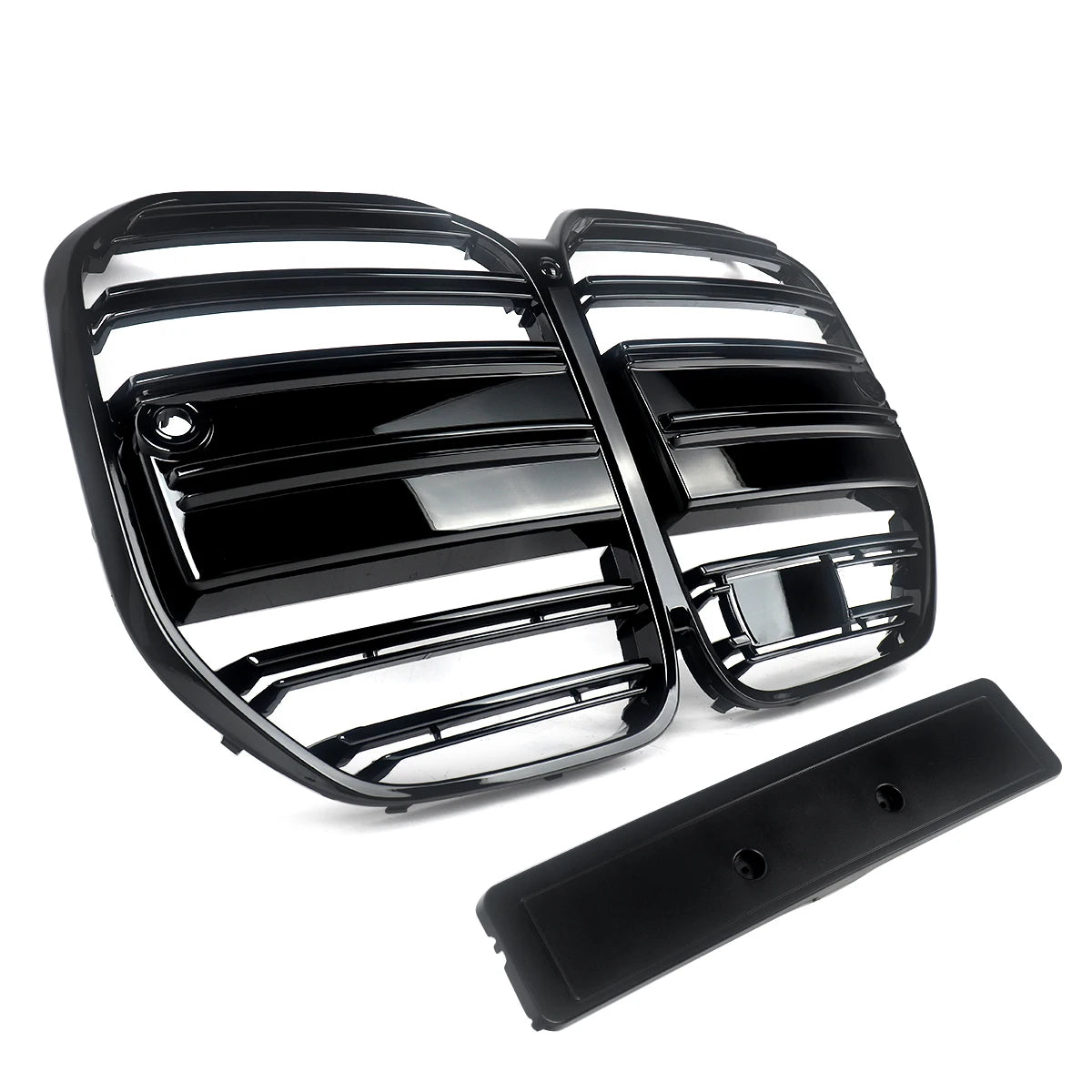 Calandre avant style M4 compatible avec BMW Série 4 G22 G23 420i 430i 435i M440i 2021-2024, calandre de course type « rein » noir brillant