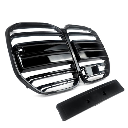 Calandre avant style M4 compatible avec BMW Série 4 G22 G23 420i 430i 435i M440i 2021-2024, calandre de course type « rein » noir brillant