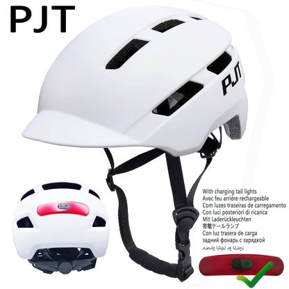 PJT Fahrradhelm mit wiederaufladbarem Rücklicht