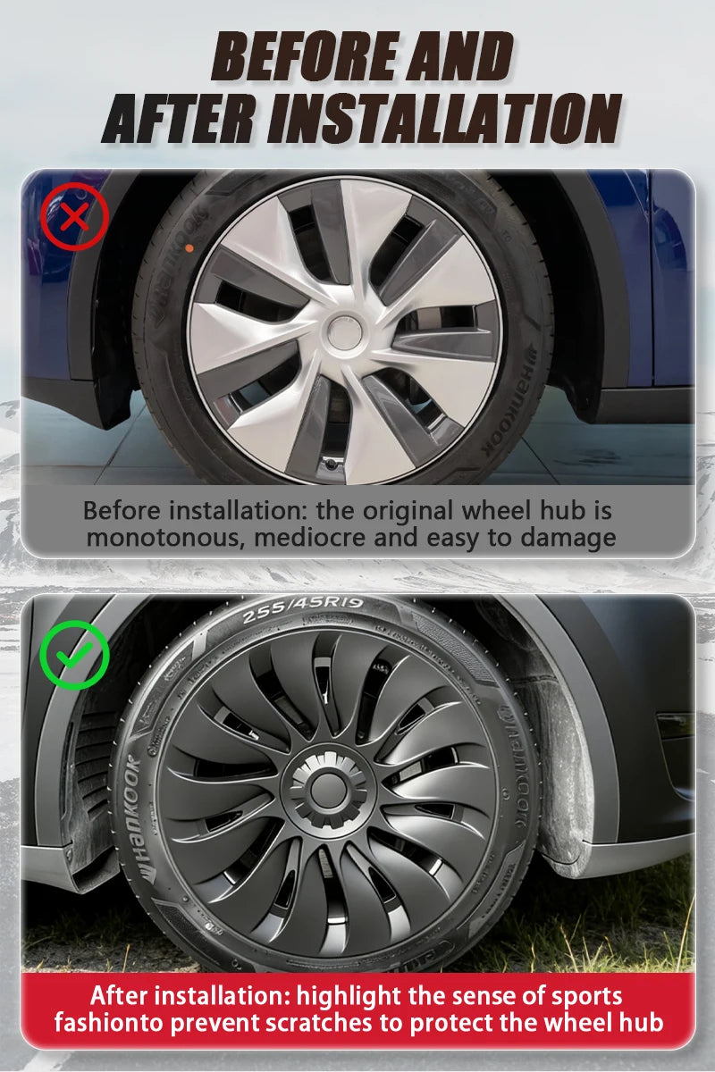 Tesla Model Y 19-Inch Performance Hub Caps 4-Piece Set