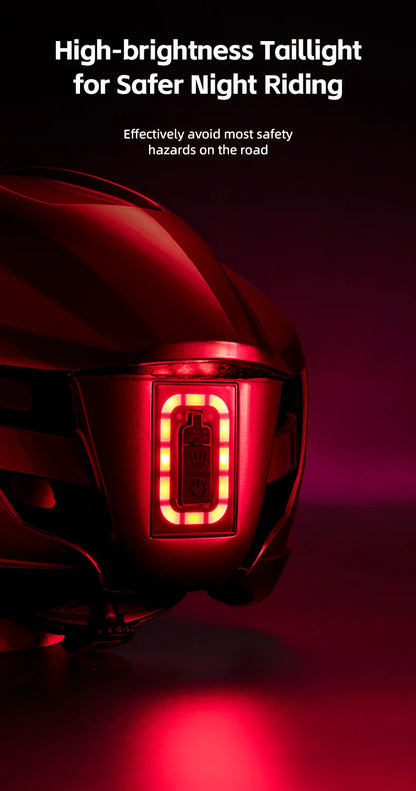 ROCKBROS Rechargeable Cycling Helmet with Front and Rear Light