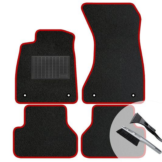 Jeu de tapis en velours avec bordure rouge pour Volkswagen ID.4 2020-