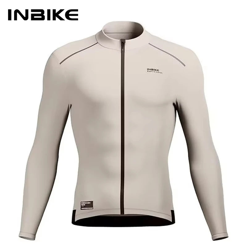 INBIKE Men's Thermal Winter Cycling Jersey Windproof Long Sleeve with Fleece Lining