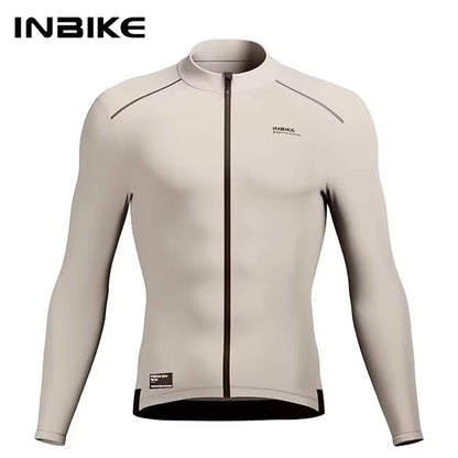 INBIKE Men's Thermal Winter Cycling Jersey Windproof Long Sleeve with Fleece Lining