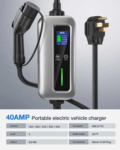 Nilight 40A Level 2 Portable EV Charger