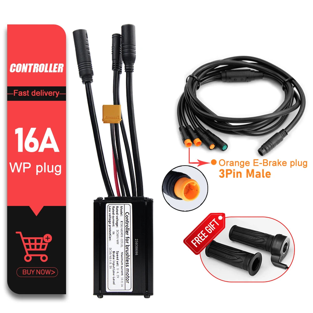 KT Waterproof E-Bike Controller 36V/48V – 14A to 35A Brushless Motor Controller