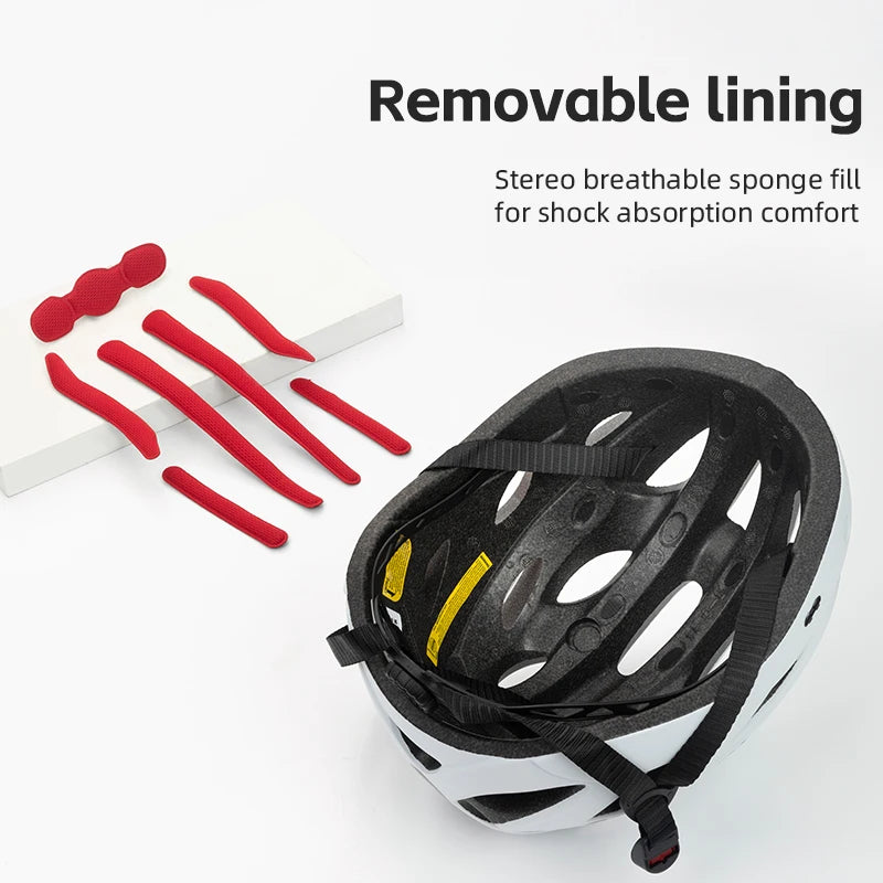 ROCKBROS Fahrradhelm, leichter integrierter Helm, Kopfschutz, Schutzhelm mit Brille, Herren Damen MTB Rennrad Helm
