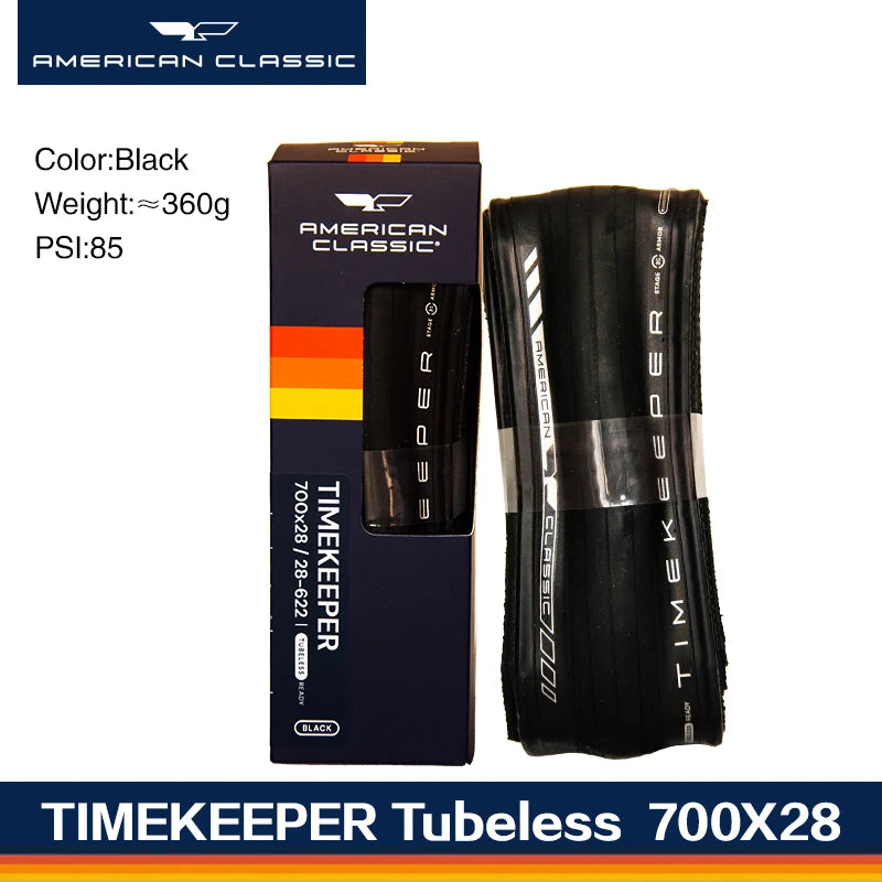 American Classic Timekeeper Road Bike Tyre 700C Folding Clincher & Tubeless Ready