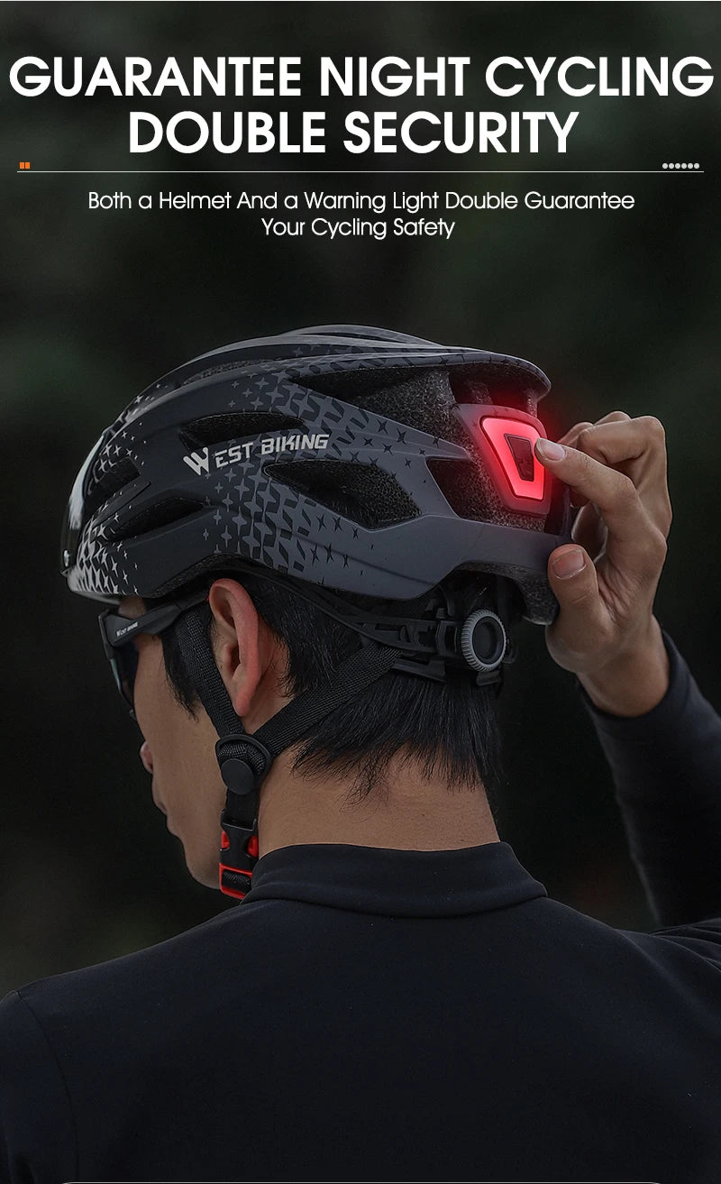 WEST BIKING LED-Licht-Fahrradhelm