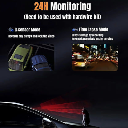 Rétroviseur dashcam à écran tactile IPS de 10 pouces avec enregistrement 4K avant et arrière