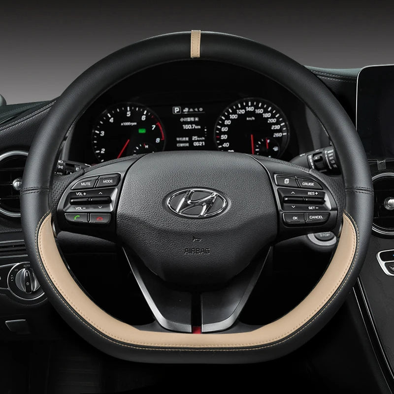 Hyundai IONIQ 5 D-förmiger Lenkradbezug aus PU-Leder, 38 cm, verschiedene Farben