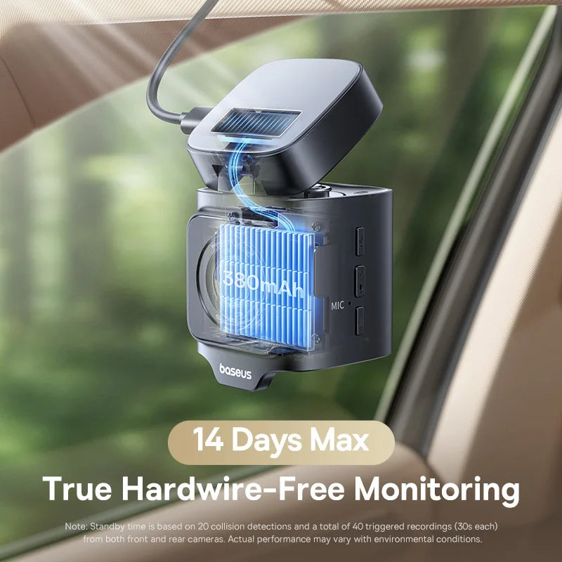 Baseus 4K + 1080P Dual Dash Cam with Sony STARVIS, GPS & Wi-Fi 6