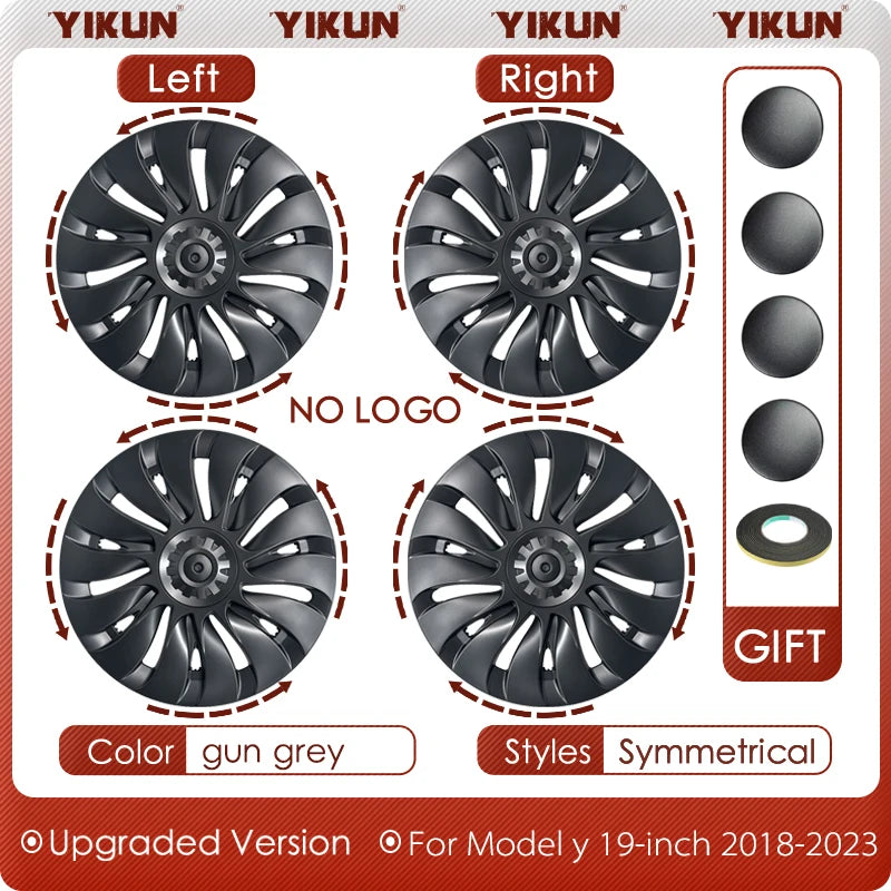 Tesla Model Y 19-Inch Performance Hub Caps 4-Piece Set