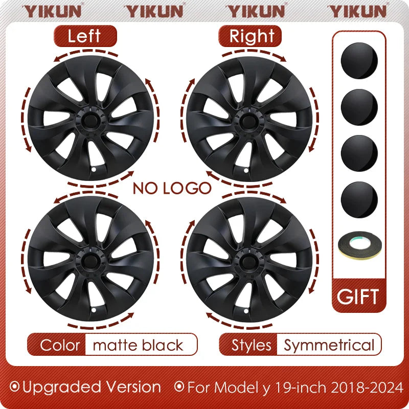 Tesla Model Y 19-Inch Performance Hub Caps 4-Piece Set