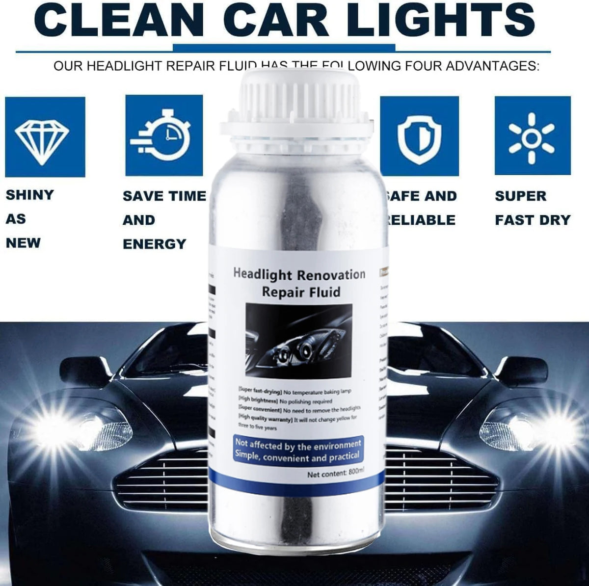 800ml Car Headlight Restoration Liquid Polymer Kit