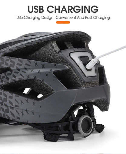 WEST BIKING LED-Licht-Fahrradhelm