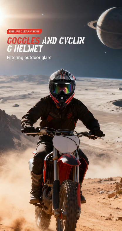 VGV Motocross Helmet Set with Goggles, Gloves & Face Cover