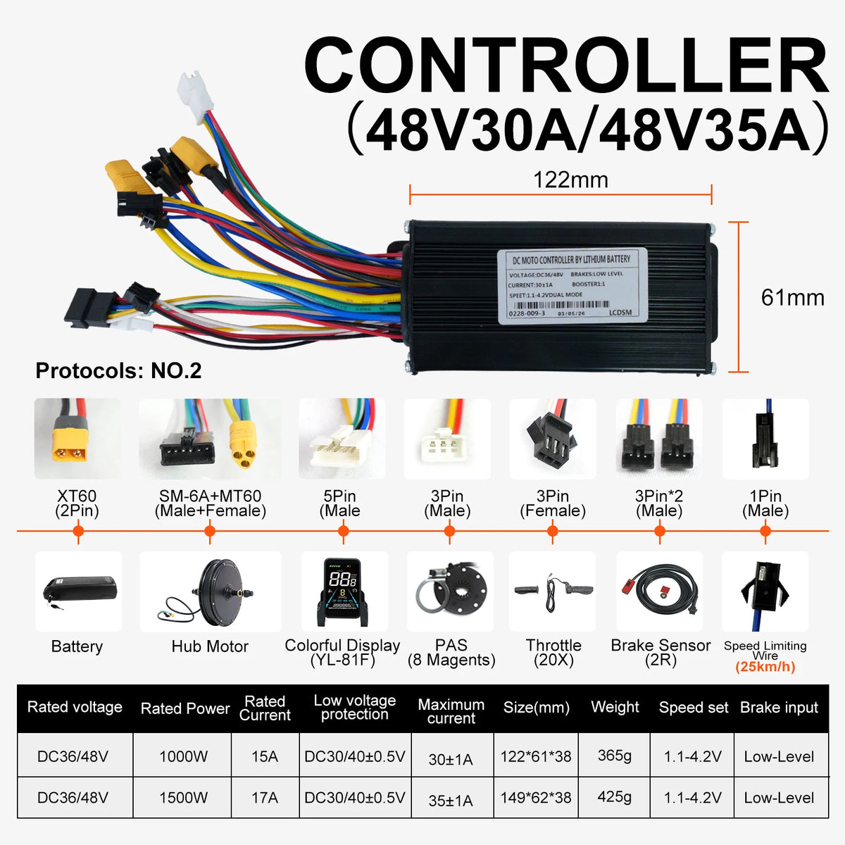 48V 1000W 1500W Rear Hub Motor E-Bike Conversion Kit