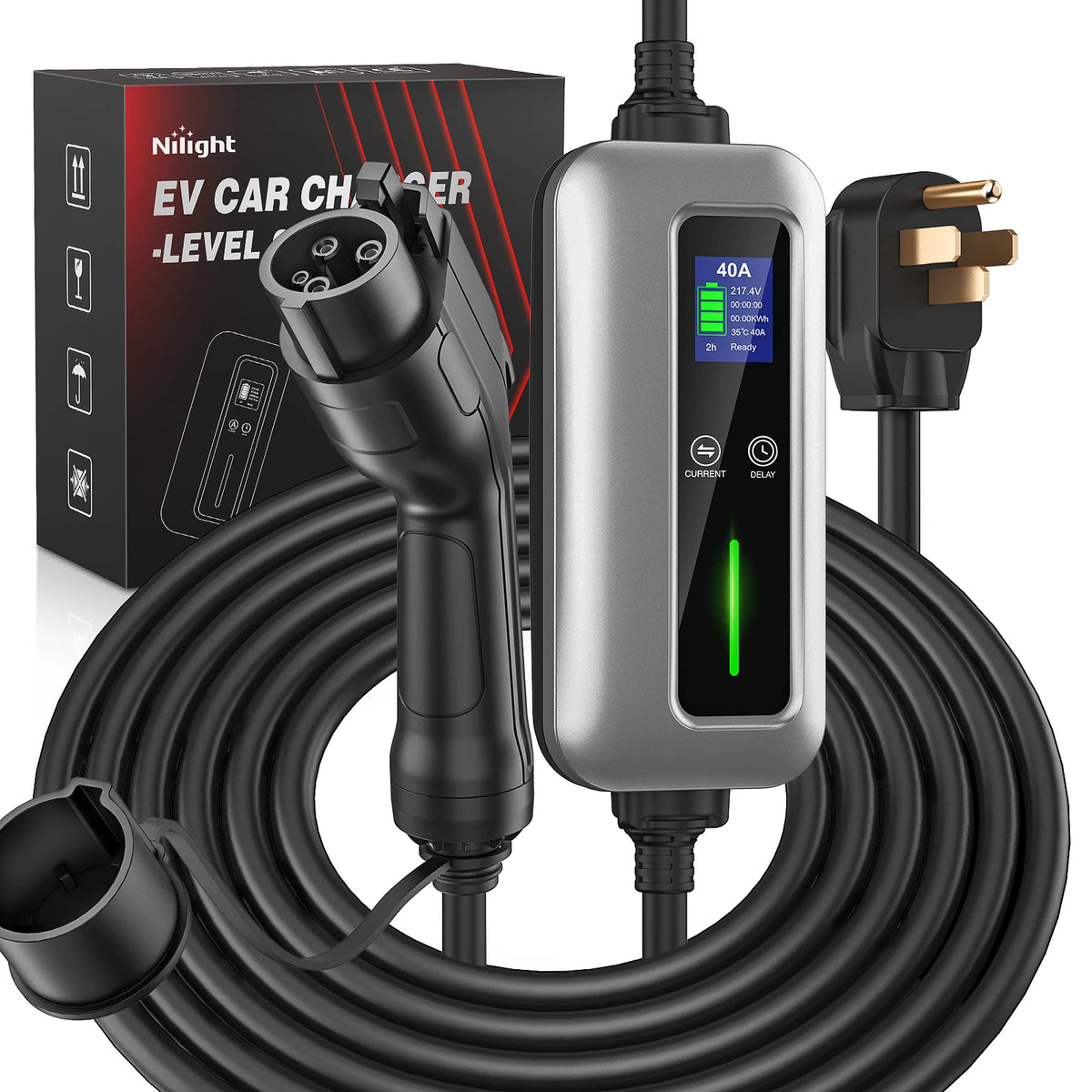 Nilight 40A Level 2 Portable EV Charger