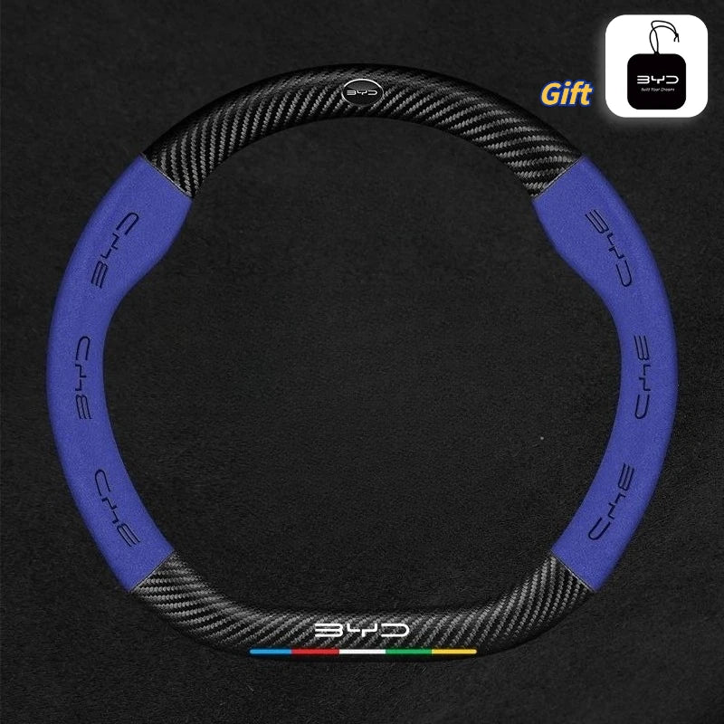 BYD Suede & PU Sport Steering Wheel Cover