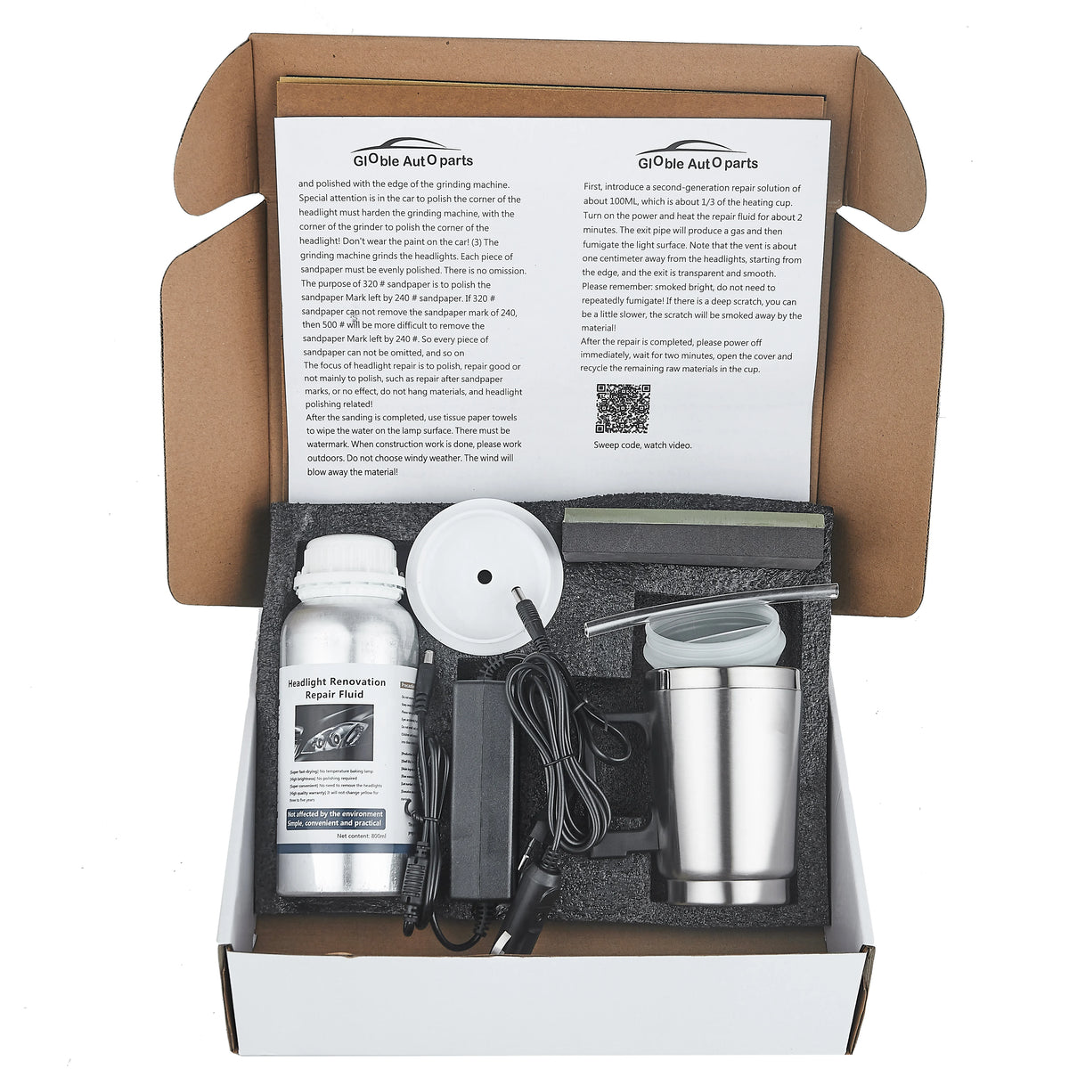 Headlight Restoration Kit with Liquid Polymer