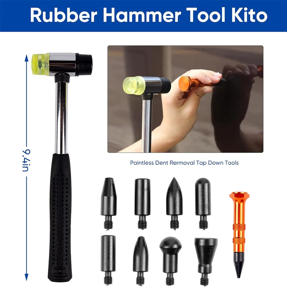 Paintless Dent Repair Kit with T-Bar & Slide Hammer