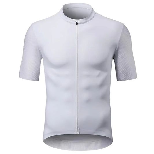 Men's Short Sleeve Cycling Jersey with Full Zip & Rear Pockets for Road & MTB
