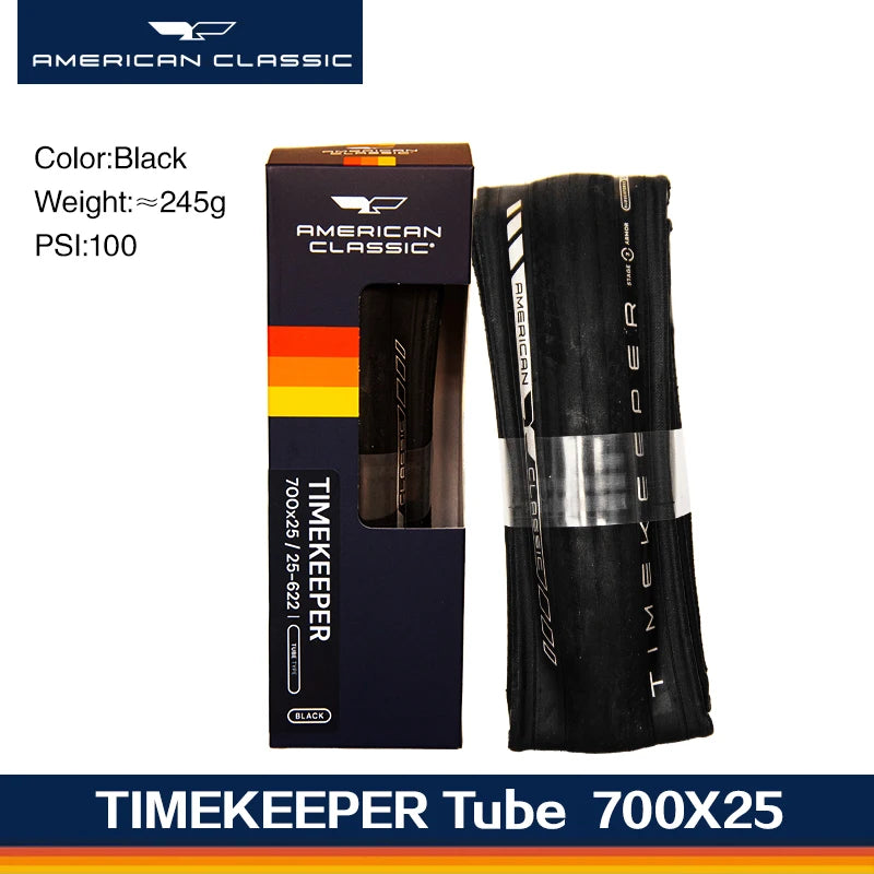 American Classic Timekeeper Road Bike Tyre 700C Folding Clincher & Tubeless Ready