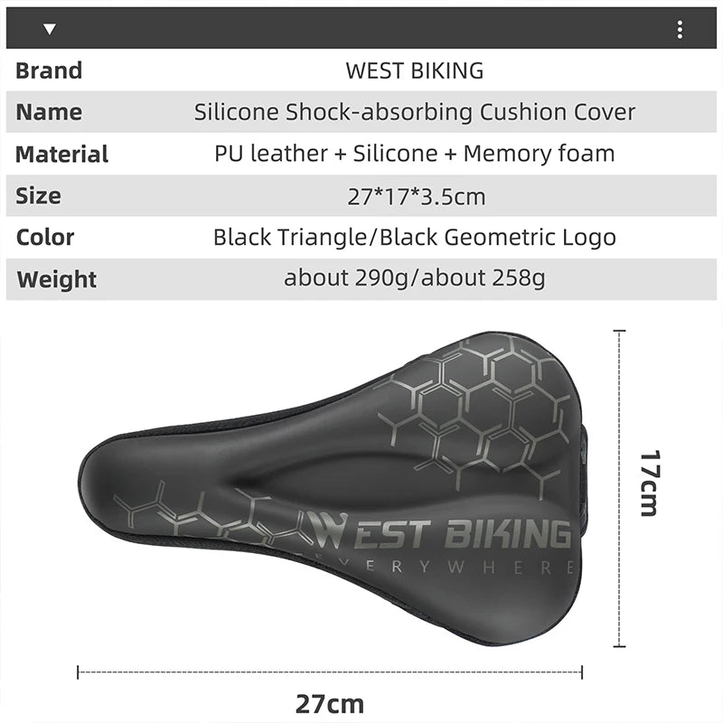 WEST BIKING Stoßdämpfender Sattelbezug