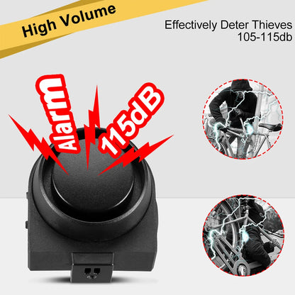 Wireless Bike Alarm – 115dB Waterproof Security Alarm with Remote Control