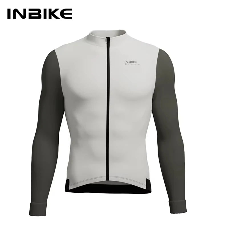INBIKE Men's Winter Thermal Cycling Jersey & Fleece Bib Tights Set with Pockets