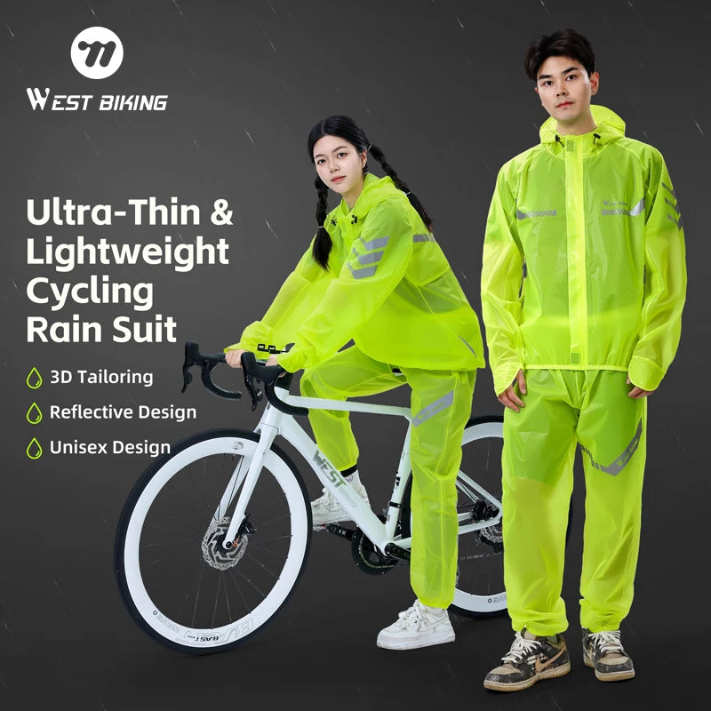 WEST BIKING Wasserdichte Fahrrad-Regenjacke – Reflektierend MTB & E-Bike