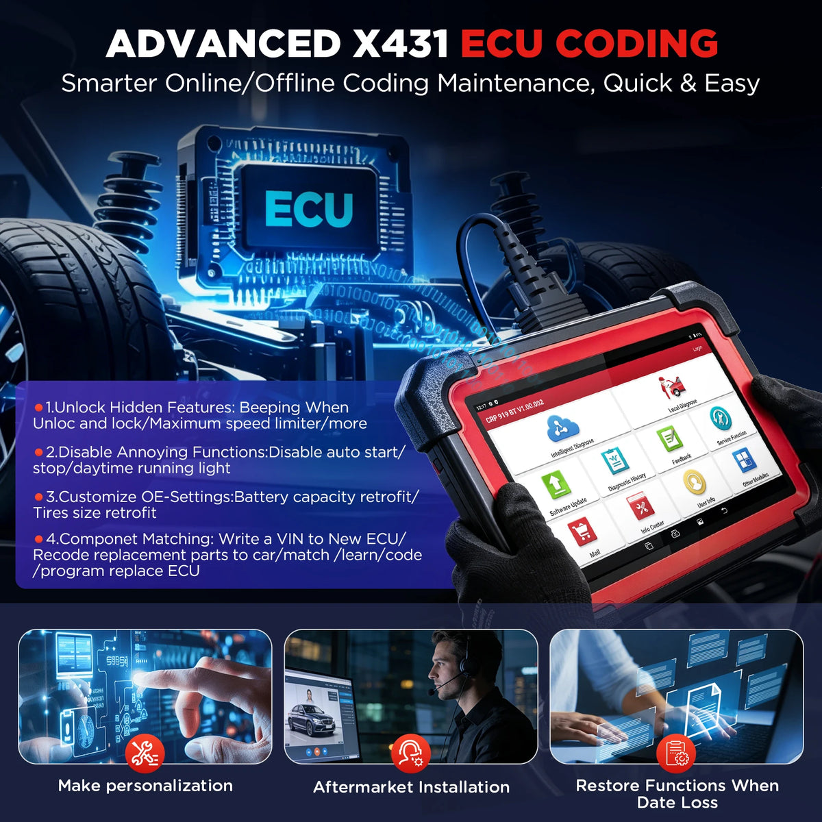 LAUNCH X431 CRP919E BT Automotive Diagnostic Tool