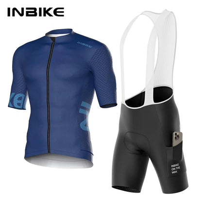 INBIKE Men's Short Sleeve Cycling Jersey & Shorts Set with Padded Shorts