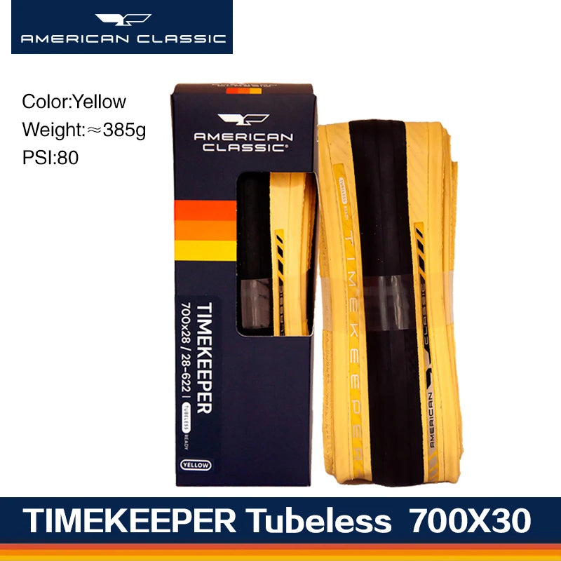 American Classic Timekeeper Road Bike Tyre 700C Folding Clincher & Tubeless Ready