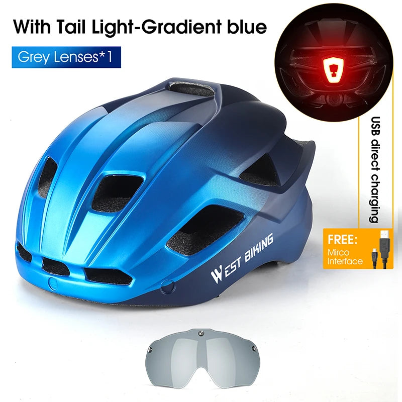 WEST BIKING LED-Licht-Fahrradhelm