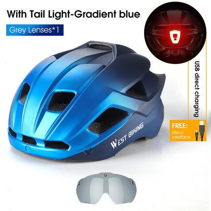 WEST BIKING LED-Licht-Fahrradhelm