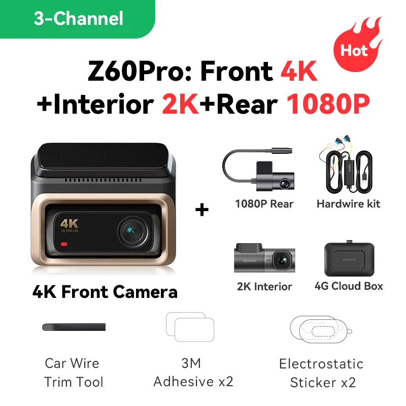Caméra embarquée DDPAI Z60 Pro 4K avec HDR, GPS et Wi-Fi 5 GHz