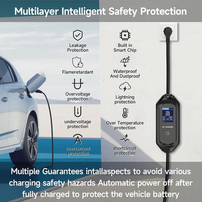 AFYEEV Portable Type 2 EV Charger 13A UK Plug / 32A CEE Plug