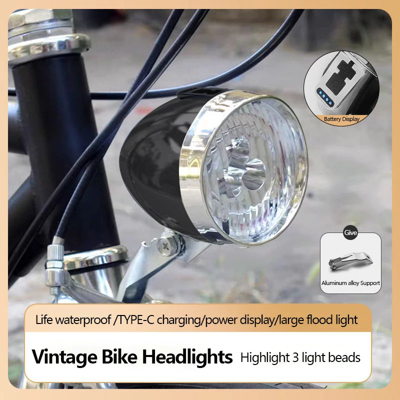 Klassischer 3-LED-Fahrradscheinwerfer