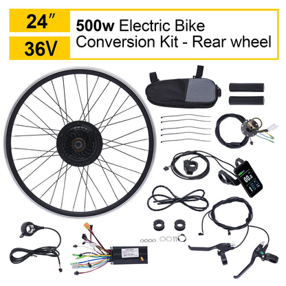 24 Zoll E-Bike Umbausatz 36V 500W Elektrofahrrad Hochwertiges Hinterrad Motor-Naben-Set E-Bike Rad-Kit
