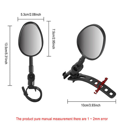 Electric Scooter Rearview Mirror for Xiaomi M365 1S PRO PRO2 MI4 PRO F20 F25 F30 Handlebar Adjustable Rear View Mirrors