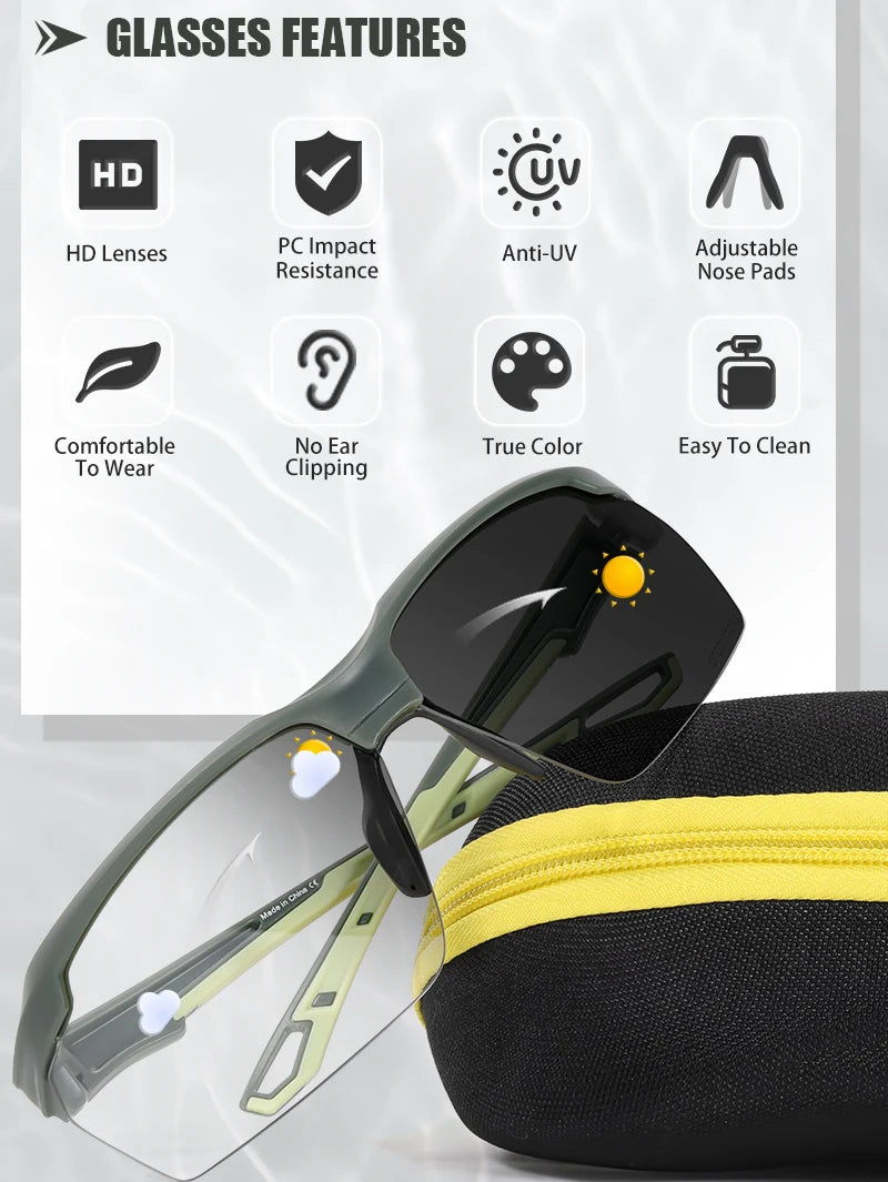 SCVCN Photochromic Cycling Sunglasses UV400 Sports Glasses