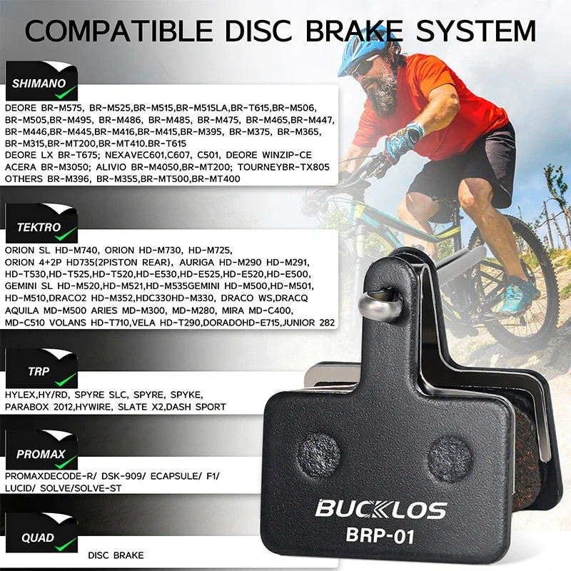 BUCKLOS Semi-Metal Bike Brake Pads